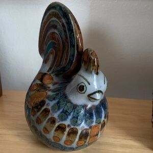 Vintage Mexican Pottery Tonala Rooster Figurine El Palomar Signed
